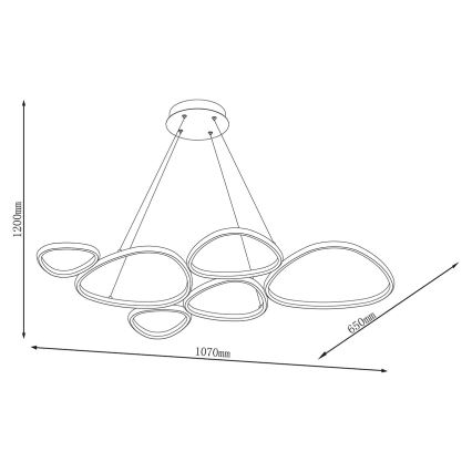 Lustră pe cablu LED PETRA LED/58W/230V 4000K neagră