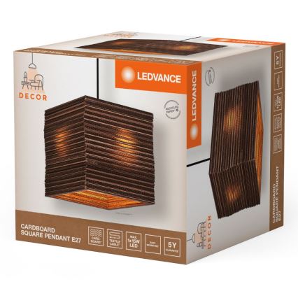 Lustră pe cablu Ledvance DECOR CARDBOARD 1xE27/15W/230V 25x25 cm