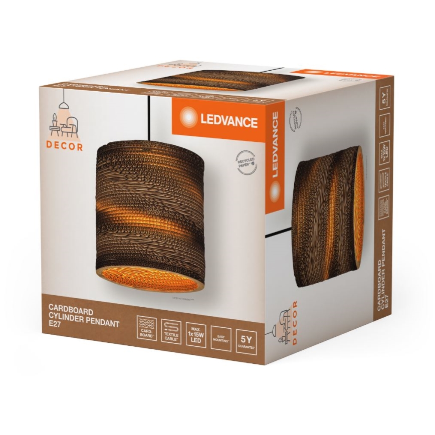 Lustră pe cablu Ledvance DECOR CARDBOARD 1xE27/15W/230V d. 25 cm