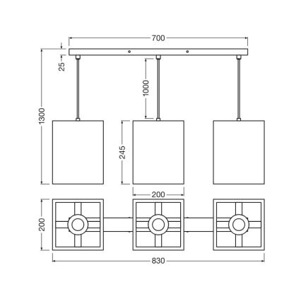 Lustră pe cablu Ledvance DECOR CARDBOARD 3xE27/15W/230V
