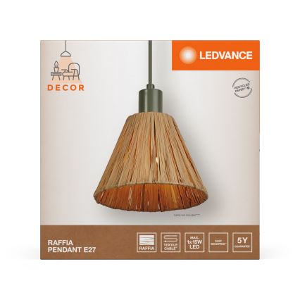 Lustră pe cablu Ledvance DECOR RAFFIA 1xE27/15W/230V
