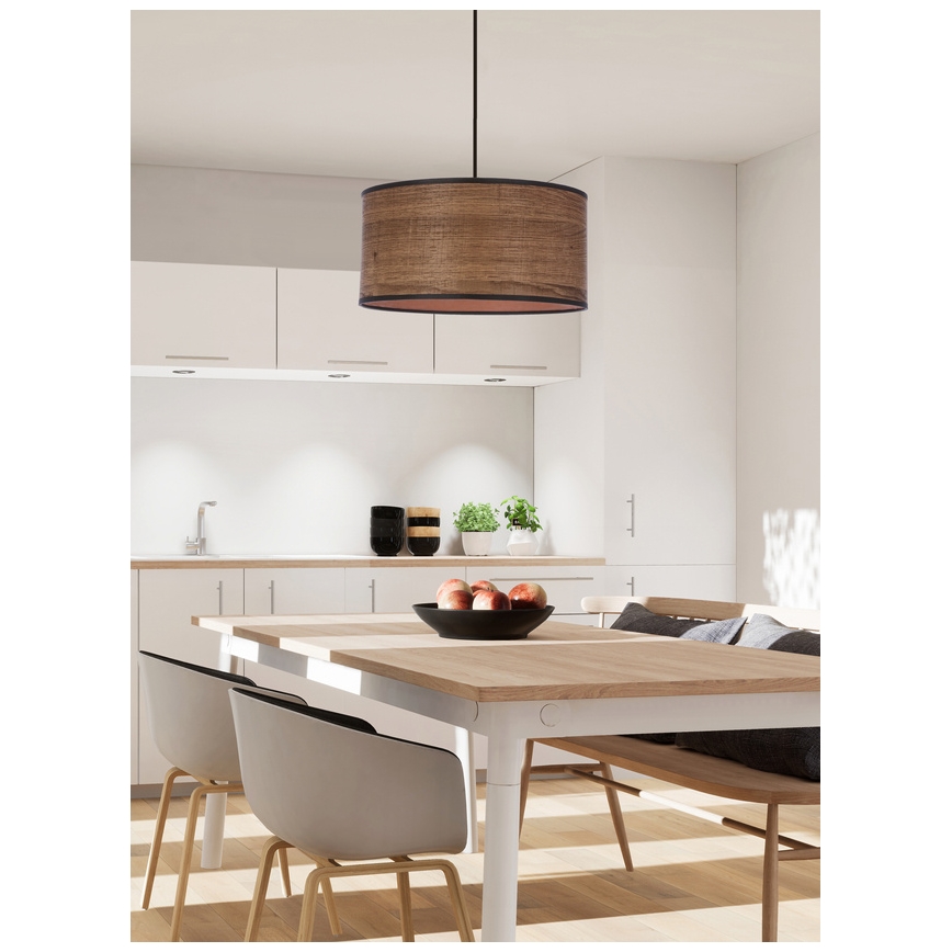 Lustră pe cablu LEGNO 1xE27/40W/230V d. 30 cm maro