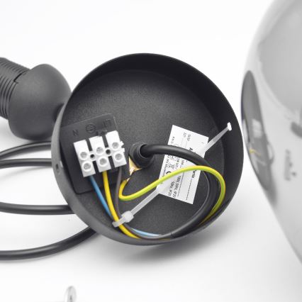 Lustră pe cablu LILI 1xE27/15W/230V negru/gri