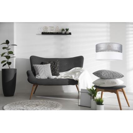 Lustră pe cablu LIMA 1xE27/60W/230V argintie/albă
