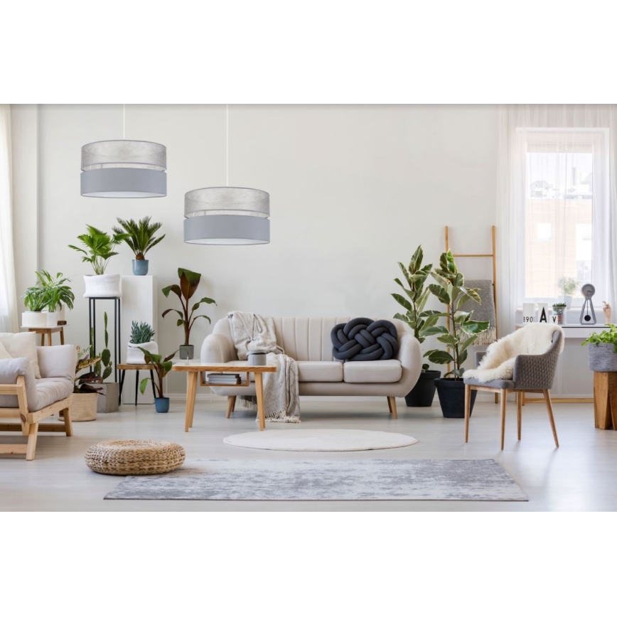 Lustră pe cablu LIMA 1xE27/60W/230V gri