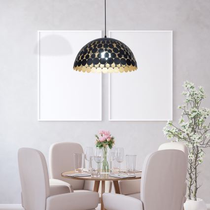 Lustră pe cablu LISA BLACK 1xE27/60W/230V