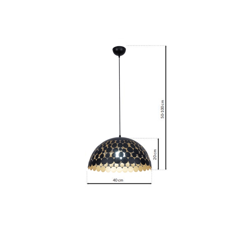 Lustră pe cablu LISA BLACK 1xE27/60W/230V