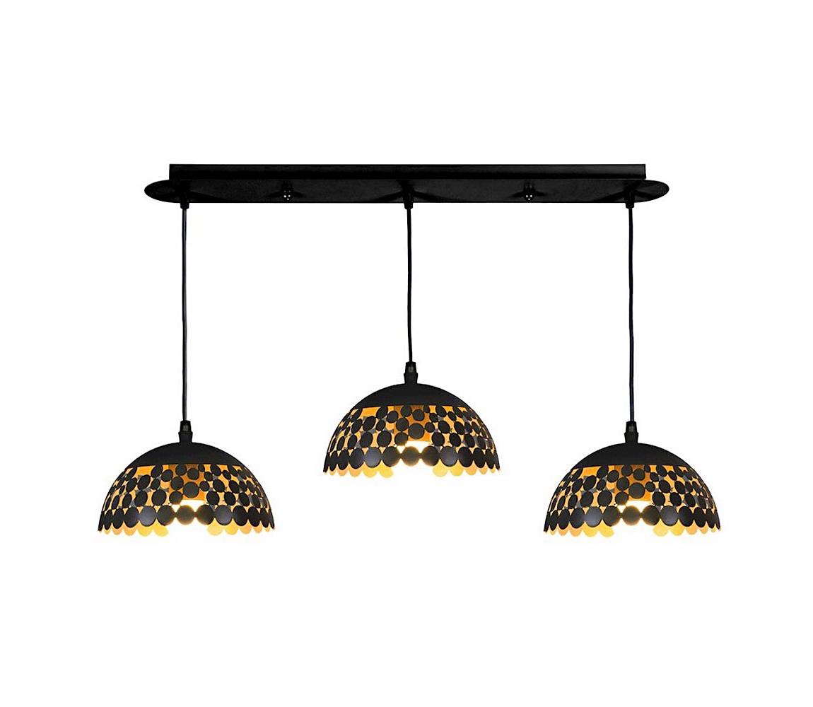 Lustră pe cablu LISA BLACK 3xE27/60W/230V
