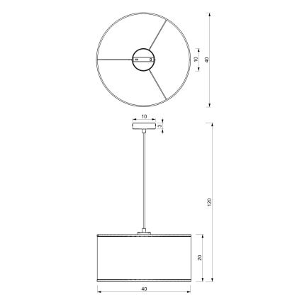 Lustră pe cablu LOFT SHADE 1xE27/60W/230V d. 40 cm neagră