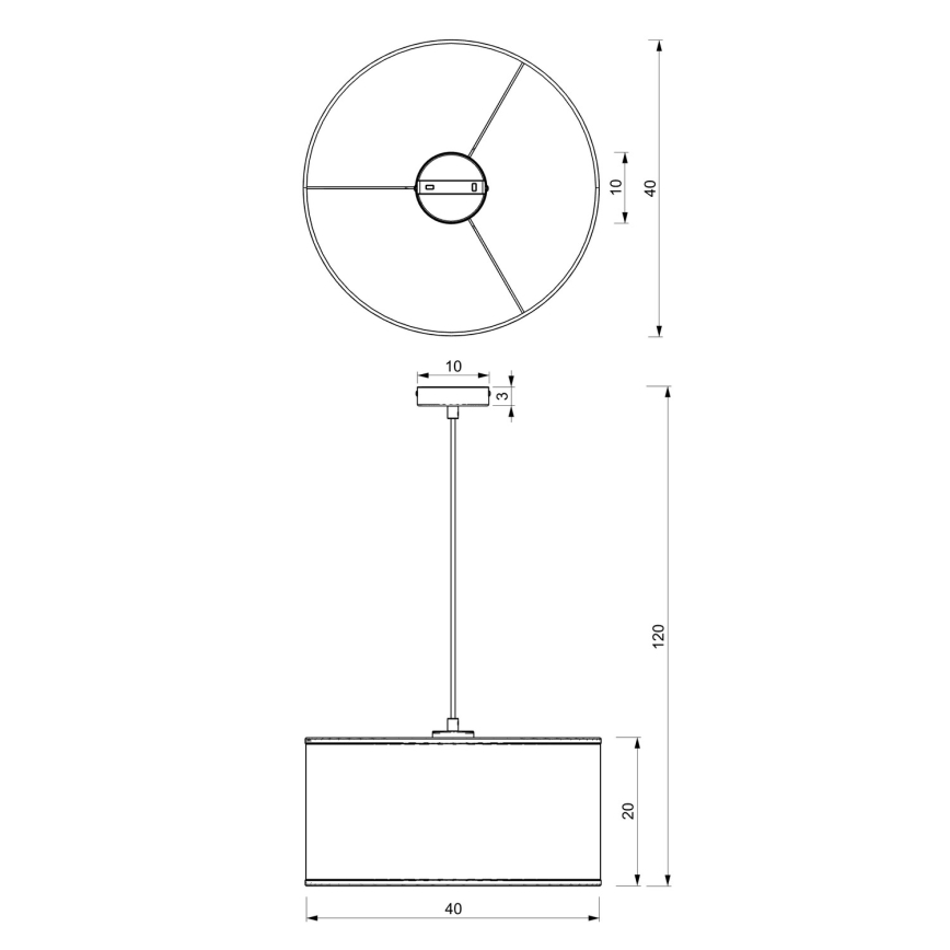 Lustră pe cablu LOFT SHADE 1xE27/60W/230V d. 40 cm neagră