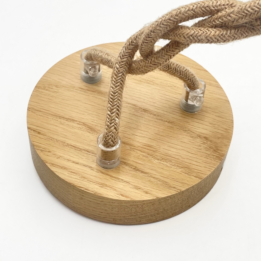 Lustră pe cablu LOOMIS, 3xE27/15W/230V, 130 cm, bej/stejar