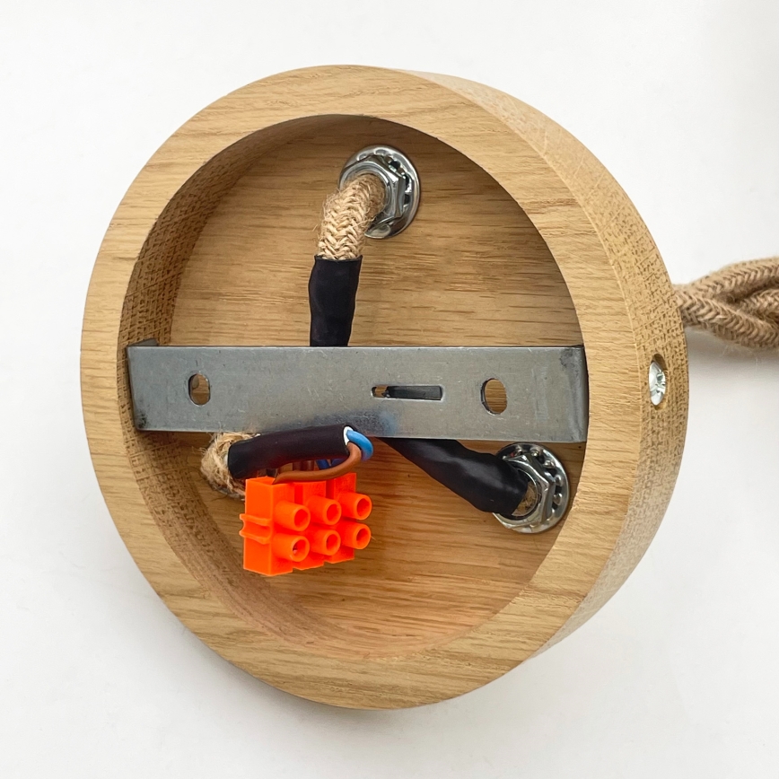 Lustră pe cablu LOOMIS, 3xE27/15W/230V, 130 cm, bej/stejar