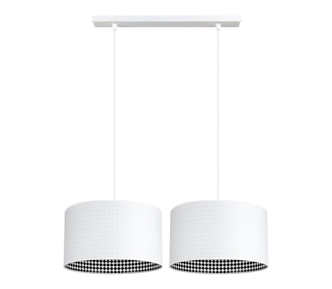Lustră pe cablu LORI 2×E27/60W/230V albă
