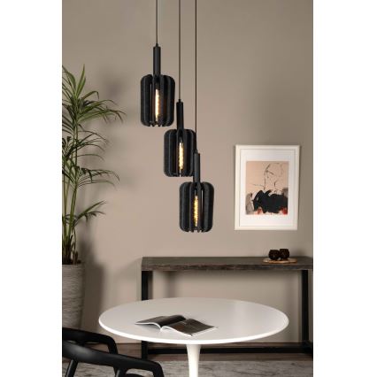 Lustră pe cablu Lucide 45492/13/36 RAFAL 3xE27/40W/230V negru/gri