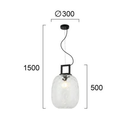Lustră pe cablu LUCY 1xE27/40W/230V neagră
