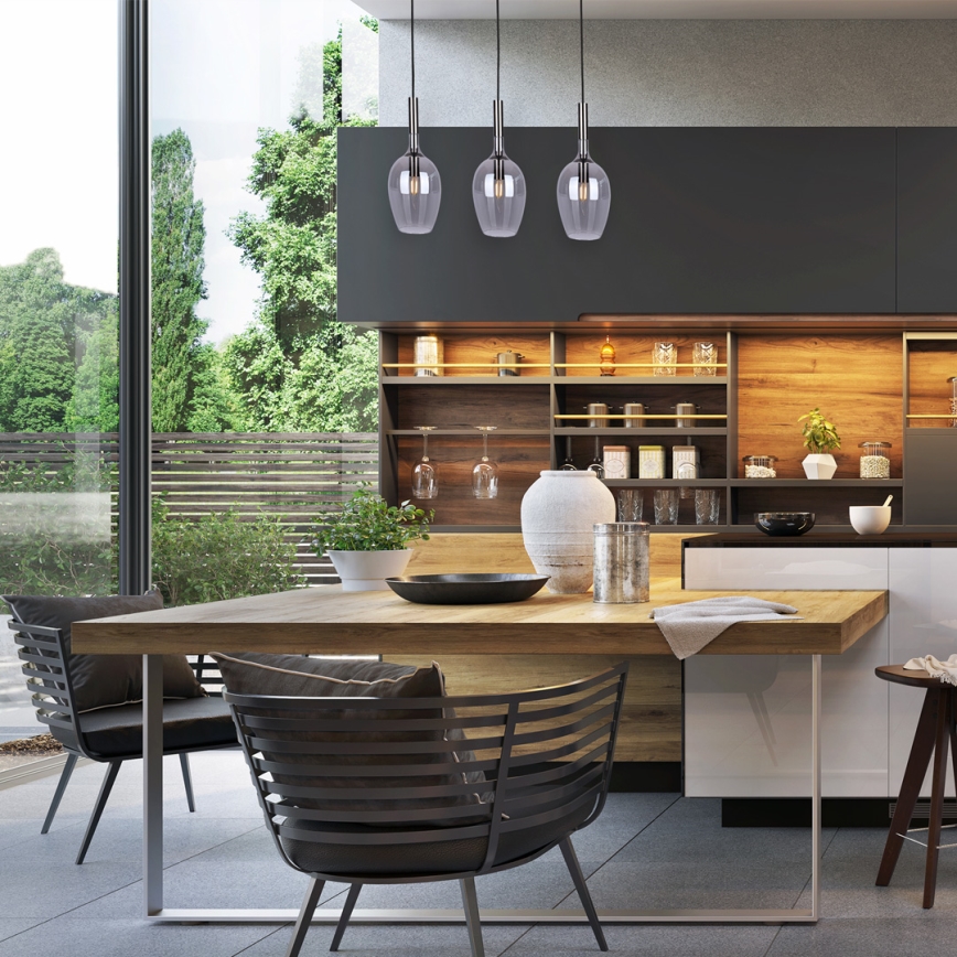 Lustră pe cablu LUGANO 3xE14/40W/230V gri