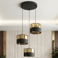 Lustră pe cablu LUX 3xE27/15W/230V negru/auriu