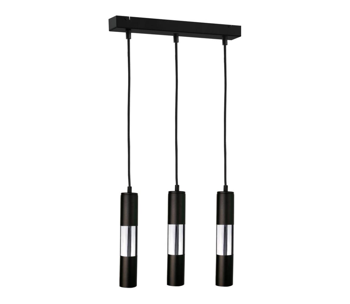 Lustră pe cablu MAGNUMA 3xGU10/50W/230V neagră/crom lucios