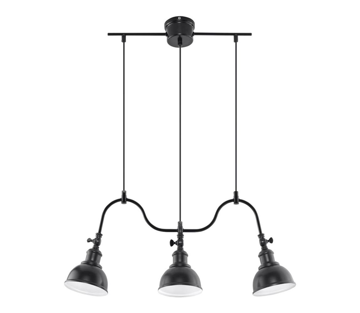 Lustră pe cablu MARE 3 3xE27/60W/230V negru