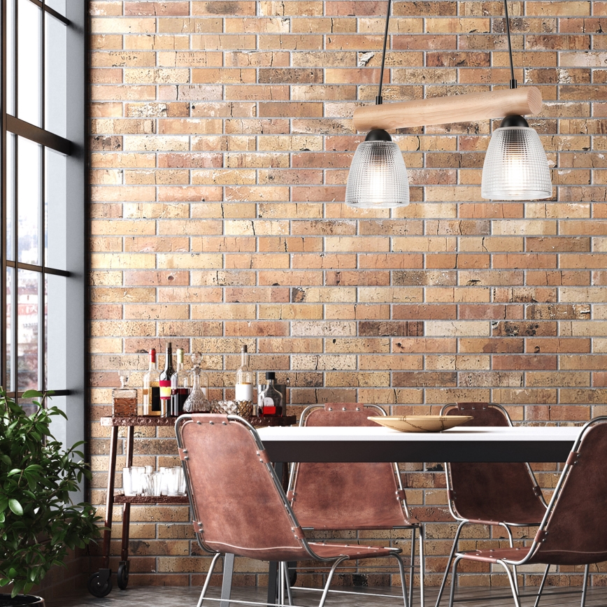 Lustră pe cablu MARGIT 2xE27/60W/230V fag