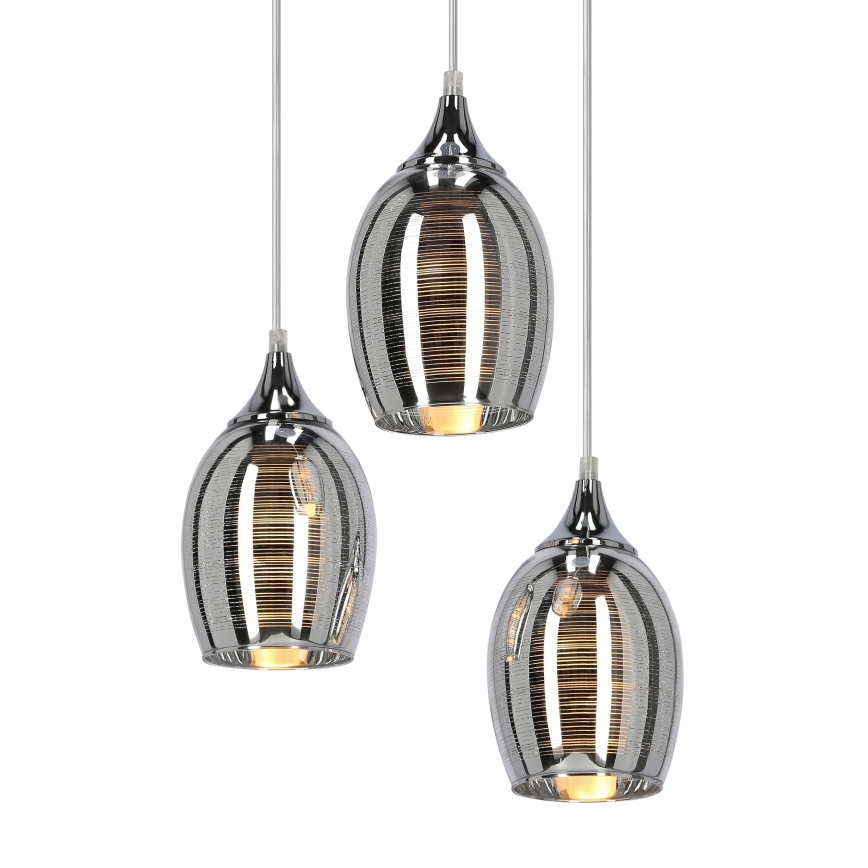 Lustră pe cablu MARINA 3xE27/60W/230V crom