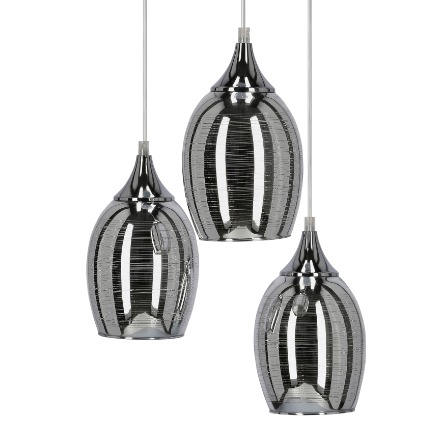 Lustră pe cablu MARINA 3xE27/60W/230V crom