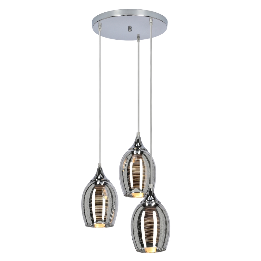 Lustră pe cablu MARINA 3xE27/60W/230V crom