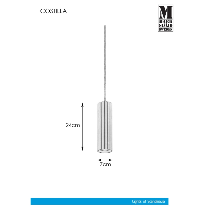 Lustră pe cablu Markslöjd 108472 COSTILLA 1xGU10/7W/230V antracit
