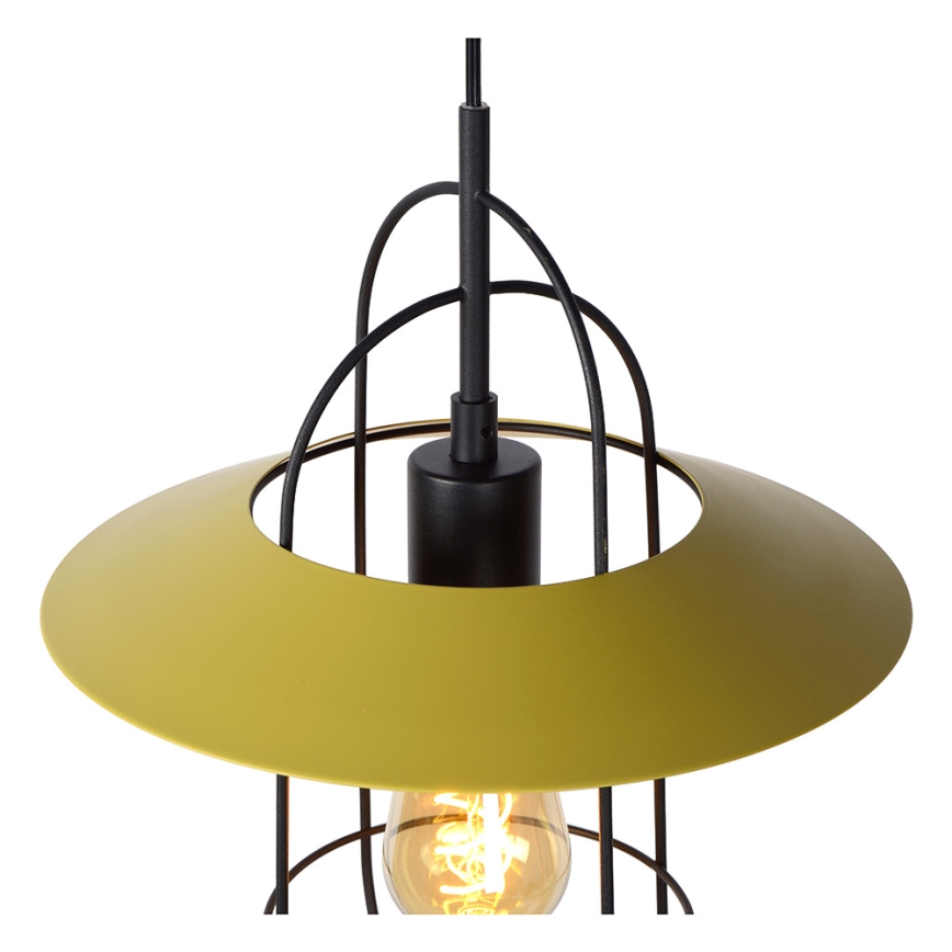 Lustră pe cablu MASSON 1xE27/40W/230V galbenă Lucide 74309/01/34