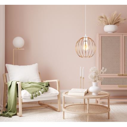 Lustră pe cablu MATT 1xE27/60W/230V albă/cupru