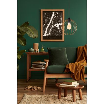 Lustră pe cablu MATT 1xE27/60W/230V neagră/cupru