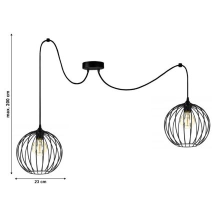 Lustră pe cablu MATT 2xE27/60W/230V