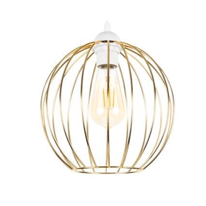 Lustră pe cablu MATT 3xE27/60W/230V albă/aurie