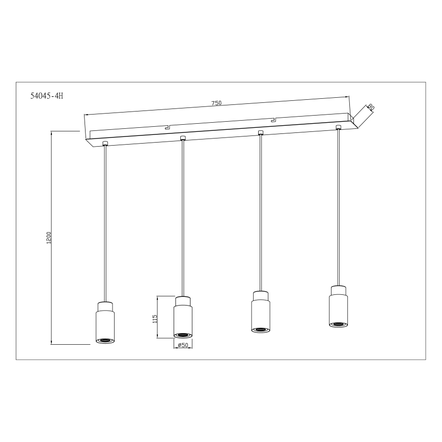 Lustră pe cablu 4xE27/40W/230V Globo