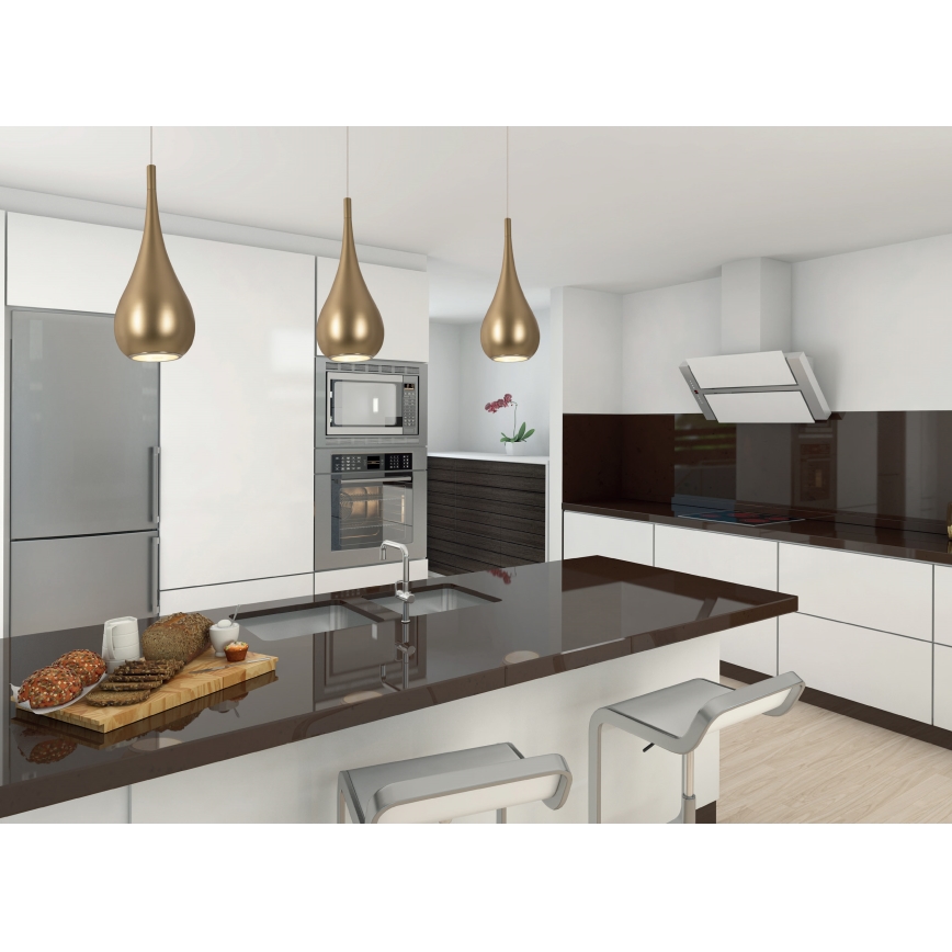 Lustră pe cablu MAXLIGHT P0436 DROP 1xE27/40W/230V d. 20 cm auriu