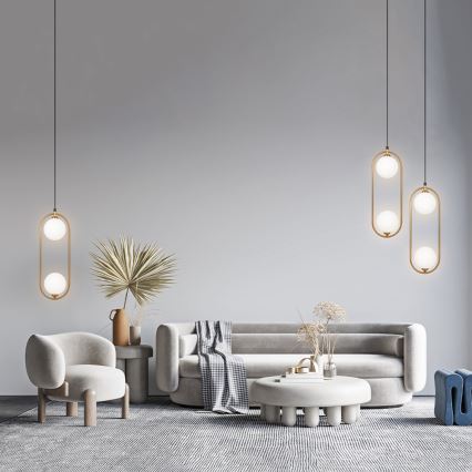 Lustră pe cablu Maytoni MOD013PL-02BS1 RING 2xG9/25W/230V alamă