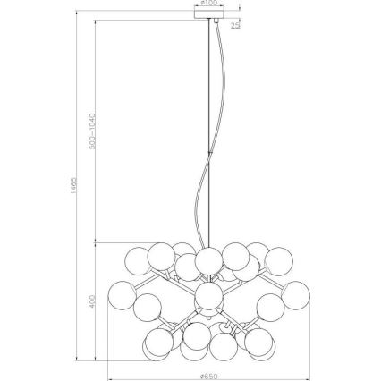 Lustră pe cablu Maytoni MOD545PL-24B DALLAS 24xG9/28W/230V auriu