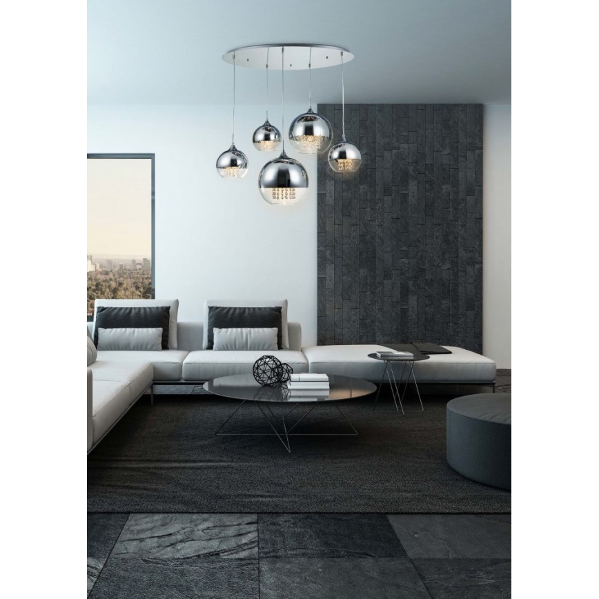 Lustră pe cablu Maytoni P140-PL-170-5-N FERMI 5xE27/60W/230V crom