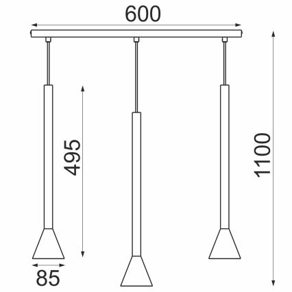 Lustră pe cablu MAZZO 3xGU10/8W/230V bej