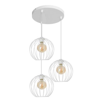 Lustră pe cablu MERCURE 3xE27/15W/230V albă