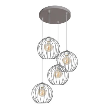 Lustră pe cablu MERCURE 4xE27/15W/230V gri