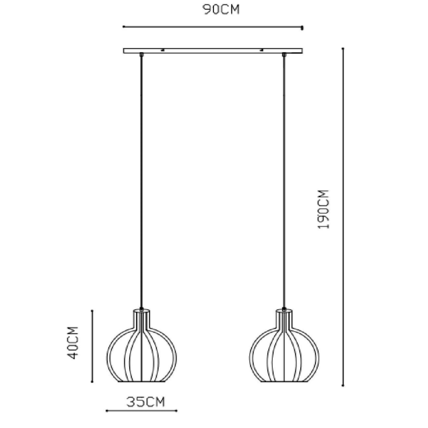 Lustră pe cablu MIKAELA 2xE27/60W/230V neagră Lucide 73400/02/30