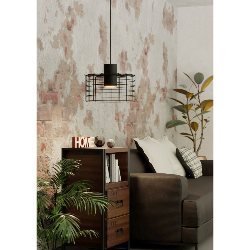 Lustră pe cablu 1xE27/40W/230V d. 38 cm neagră Eglo