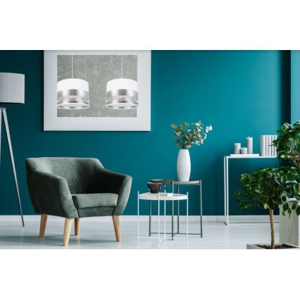 Lustră pe cablu MILO 2xE27/60W/230V argintie