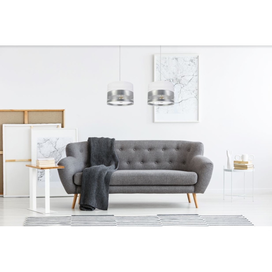 Lustră pe cablu MILO 2xE27/60W/230V argintie