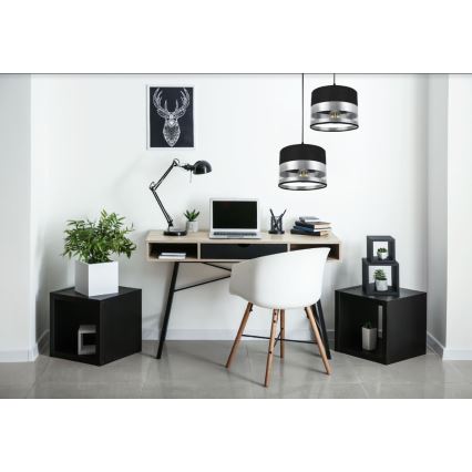 Lustră pe cablu MILO 2xE27/60W/230V argintie/neagră