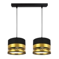 Lustră pe cablu MILO 2xE27/60W/230V aurie/neagră