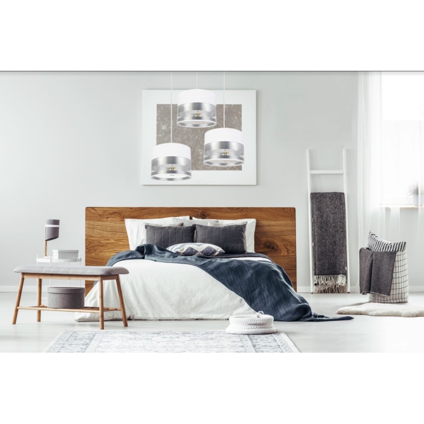 Lustră pe cablu MILO 3xE27/60W/230V argintie