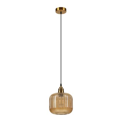 Lustră pe cablu MILOU 1xE27/15W/230V auriu/bej fumuriu