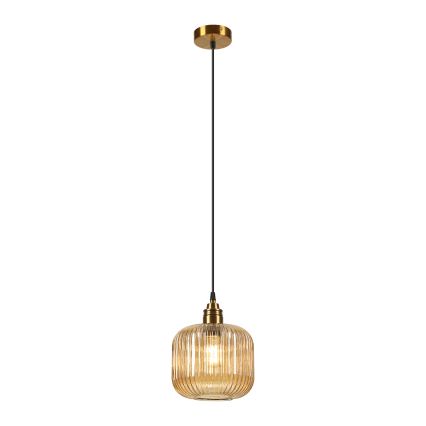 Lustră pe cablu MILOU 1xE27/15W/230V auriu/bej fumuriu